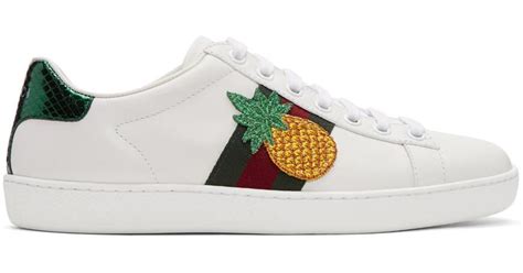 gucci pineapple shoes high top|gucci embroidered sneakers.